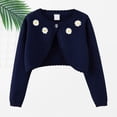 thumbnail image 2 of Girls Cardigan Cotton Soft Lightweight Bolero Shrug Knit Sweater Crop Jacket Teen Girls Button Front School Uniform shawl, 2 of 5