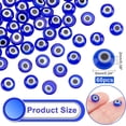 thumbnail image 3 of 1 box 60pcs Handmade Lampwork Evil Eye Cabochons Flat Round Blue 6x2mm, 3 of 7