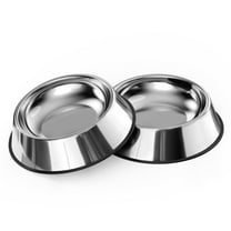 CshidWorld  Stainless Steel Non-Skid Pet Dog Cat Water and Food Bowls Each Holds up to 38oz, Dishwasher Safe, Rust Resistant, BPA Free Rubber Base, 2-Pack
