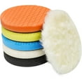 thumbnail image 2 of 6Pcs Buffing Polishing Pads, Backing Plate Compound Buffing Sponge, Cutting Polishing Pads Kit for Car Buffer Polisher, Polishing and Waxing, 5in, 2 of 7