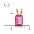 thumbnail image 2 of 14k Yellow Gold 6x4mm Emerald Cut Pink Tourmaline Pendant Charm, 2 of 2