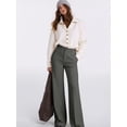 thumbnail image 5 of Women Wide Leg Pants Summer High Waisted Business Casual Work Dress Pants Trousers Slacks Dark Gray S, 5 of 9