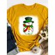 thumbnail image 1 of Camiseta Con Estampado De Muñeco De Nieve Y Teñido Anudado A La Moda Likrtyny Arte Deco, 1 of 2