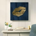 thumbnail image 3 of Navy Blue and Gold Wall Decor Fashion Lip Canvas Wall Art Glam Lip Poster Sexy Painting Designer Picture for Bedroom Bathroom Makeup Room Decoration 12x12Inch, 3 of 6