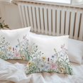 thumbnail image 5 of Farms Wildflowers Outdoor Pillow Covers Pack of 2 Herbs Countryside Watercolor Floral Leaf Waterproof Throw Pillow Covers Decorative Cushion Cases for Patio Garden Tent Balcony Couch 24x24 inch, 5 of 8