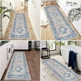 thumbnail image 4 of Yamaziot 2'x6' Boho Runner Rug for Hallway, Washable Laundry Room Rug, Farmhouse Kitchen Mat, Non-Shedding Blue Carpet for Bedroom, Living Room, Dining Room, 4 of 5