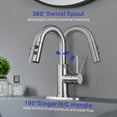 thumbnail image 5 of Bathroom Sink Faucet with Pull Down Sprayer, Brushed Nickel Single Handle Pull Out Faucet with Pop-Up Drain, 1 or 3 Hole Laundry Bar Basin Faucet with Deck Plate, 5 of 15