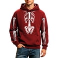 thumbnail image 4 of Men Women Halloween Skeleton Hoodie, Long Sleeve Drawstring Hooded Sweatshirt, Fall Winter Casual Loose Pullover Top, 4 of 4