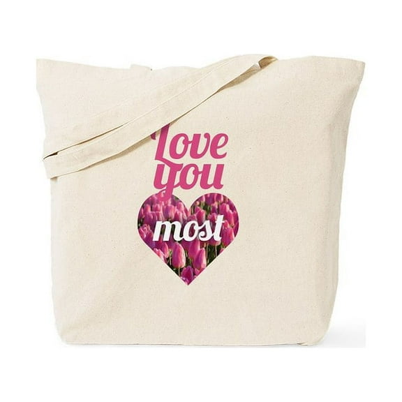 CafePress - Love You Most Tote Bag - Unisex Canvas Tote Bag, Beige, 1-Piece