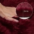 thumbnail image 5 of PiccoCasa Faux Fur Area Rug Shaggy Floor Mat, Burgundy 2.3x3 Feet Heart Shape, 5 of 6