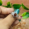 thumbnail image 5 of Red Garnet Gemstone 925 Sterling Silver Handmade Wedding Engagement Promise Ring, 5 of 5