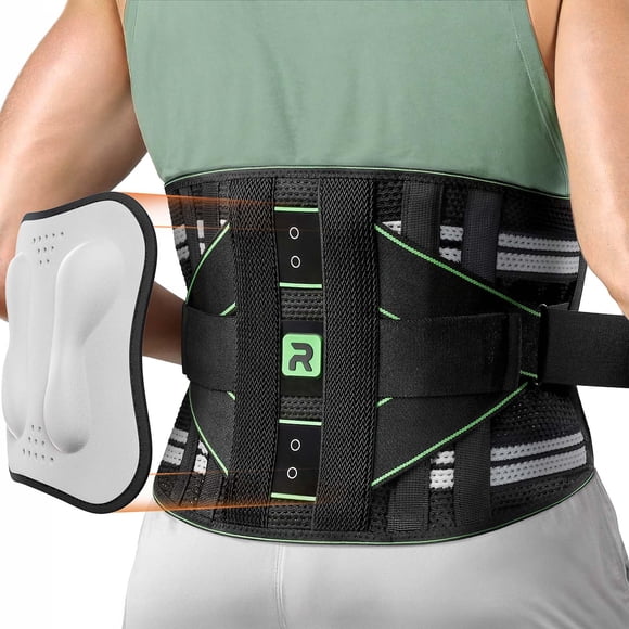Soporte para espalda Rakie para aliviar el dolor lumbar, color verde, talla XXL