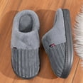 thumbnail image 6 of Men's Slippers Thick Sole Warm Winter Slip On House Shoes Non Slip Comfortable Casual Indoor Outdoor Solid Color Men Slippers Size 48, 6 of 8