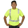 thumbnail image 3 of Cordova V411S Cor-Brite Type R, Class II, Lime Birdseye Mesh T-Shirt, Short Sleeves, Chest Pocket, 2-Inch Silver Reflective Tape, Small, 3 of 3