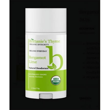 Brittanies Thyme 2421527 2.5 oz Organic Bergamont Lime Deodorant