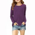 thumbnail image 2 of Blczomt Shirts for Girls Fashion Long Sleeve Cute T Shirts Pullover Striped Print Pink Crew Neck Loose Girl Clothes, 2 of 5