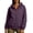 Purple, variant on Ohufall Womens Water Repellent Hooded Jacket, Full Zip Patch Pocket Loose Casual Fall Coat