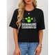 thumbnail image 1 of Camiseta estampada 100 % algodón para mujer, de manga corta y cuello redondo, ideal para uso diario y para el tiempo libre., 1 of 5