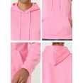 thumbnail image 6 of Unique Bargains Men's Plush Lined Pullover Hoodie Sweatshirts with Pocket S Pink, 6 of 6