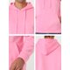 thumbnail image 5 of Sudadera con capucha con forro de felpa para hombre Sudaderas con capucha de manga larga sólida con bolsillo Rosa L, 5 of 5