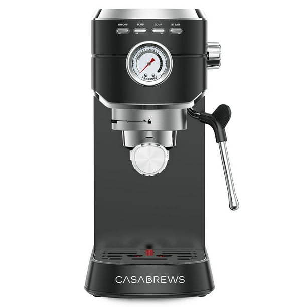 Casabrews 20 Bar Machine à Expresso Cappuccino Machine à Café en Acier Inoxydable Noir