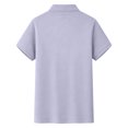 thumbnail image 4 of Men's Polo Short Sleeve Shirts Moisture Wicking Quick Dry Collared Solid Color Shirt Classic Fit Business Casual Tops Light Purple M, 4 of 5