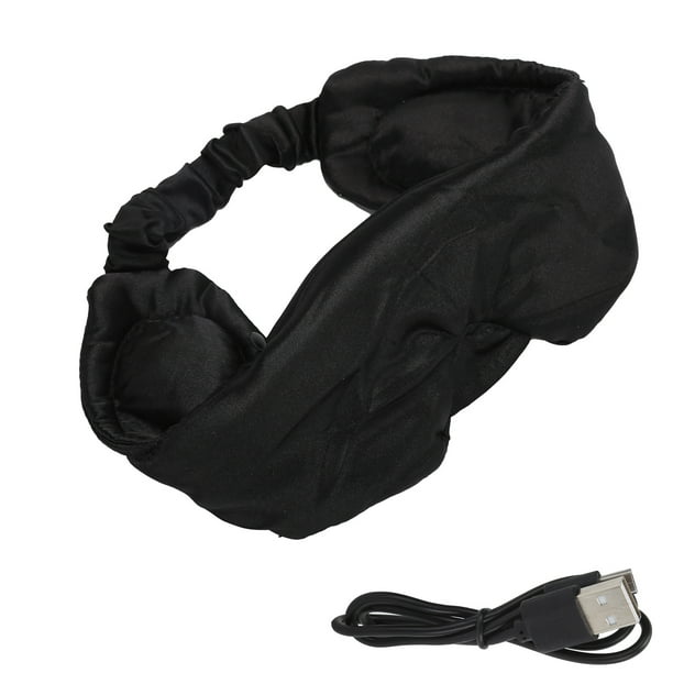 Máscara para ojos inalámbrica Bluetooth 5.0 de seda Máscara para ojos opaca con música Bluetooth ultrafina para escuchar canciones y llamadas (negro)