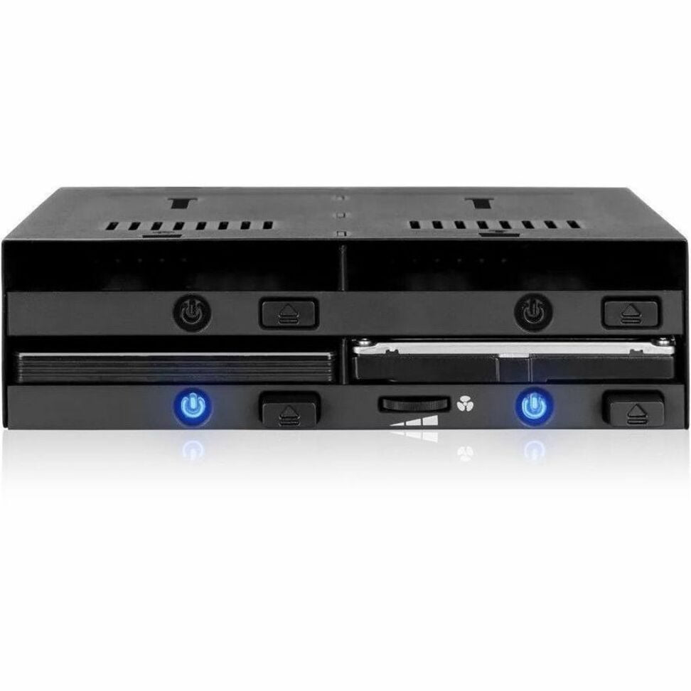 Icy Dock FlexiDOCK MB014SP-B R1 Drive Enclosure for 5.25" SATA/600, 12Gb/s SAS - SATA Host Interface - Black (mb014sp-br1)