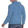 thumbnail image 3 of Bingfone Blue Gingham Men'S Drawstring Hoodie Long Sleeve Pocket Sweatshirts-X-Large, 3 of 9