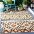 thumbnail image 2 of SAFAVIEH Veranda Dogon Geometric Indoor/Outdoor Area Rug, Green/Terracotta, 5'3" x 5'3" Square, 2 of 6