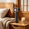thumbnail image 4 of Ke1Clo Portable Digital Display Turbine Handheld Fan, USB Rechargeable Cool Function with Adjustable Wind Speed, Personal Mini Fan for Outdoor Office Home, Black, 4 of 6
