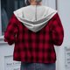 thumbnail image 5 of Puntoco chaqueta de mujer nuevo estilo camisa a cuadros suelta manga larga Casual cremallera chaqueta con capucha abrigo liquidación de Navidad Puntoco Puntoco-1735, 5 of 5
