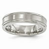 Solid Titanium Matte Brushed Finish and Flat Milgrain 6mm Ring Band Size 7