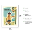 thumbnail image 2 of Sicily (Sicilia) Italy - Vintage Travel Poster by Rainò c.1957 - Fine Art Matte Paper Print (Unframed) 18x24in, 2 of 4