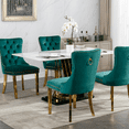 thumbnail image 6 of Dining Room Chairs with Velvet Fabric Dining Chairs with Golden Stainless Steel Plating Legs, Backrest and Button Velvet Fabric Design,Luxury Home Furniture for Dining Room(Green Set of 8), 6 of 11
