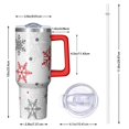 thumbnail image 2 of Multicolor Christmas Snowflake Pattern Tumbler with Handle and Lid,40oz Double Wall Vacuum Insulated Tumbler,Cups Gift for Women and Men, 2 of 7