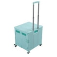 thumbnail image 4 of Carrito de servicio plegable con ruedas giratorias, resistente a los golpes, de polipropileno, con tapa y asa telescópica, carrito de almacenamiento para compras, color verde, 4 of 15