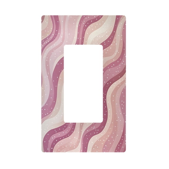 Yayeee Rocker Switch Wall Plate 1-Gang 4.6"x2.9" Home Decorative Outlet Cover, Pink Brown Pattern