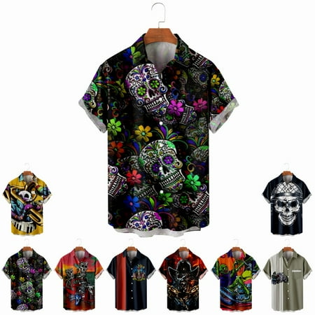 

LANLIN Big Men s Button Down Shirts Loose Fit Slim-Fit Costume for Teen and Adult