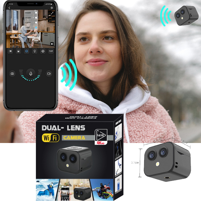 HD WiFi Camera 2 Lenses Wireless Surveillance Outdoor Camera