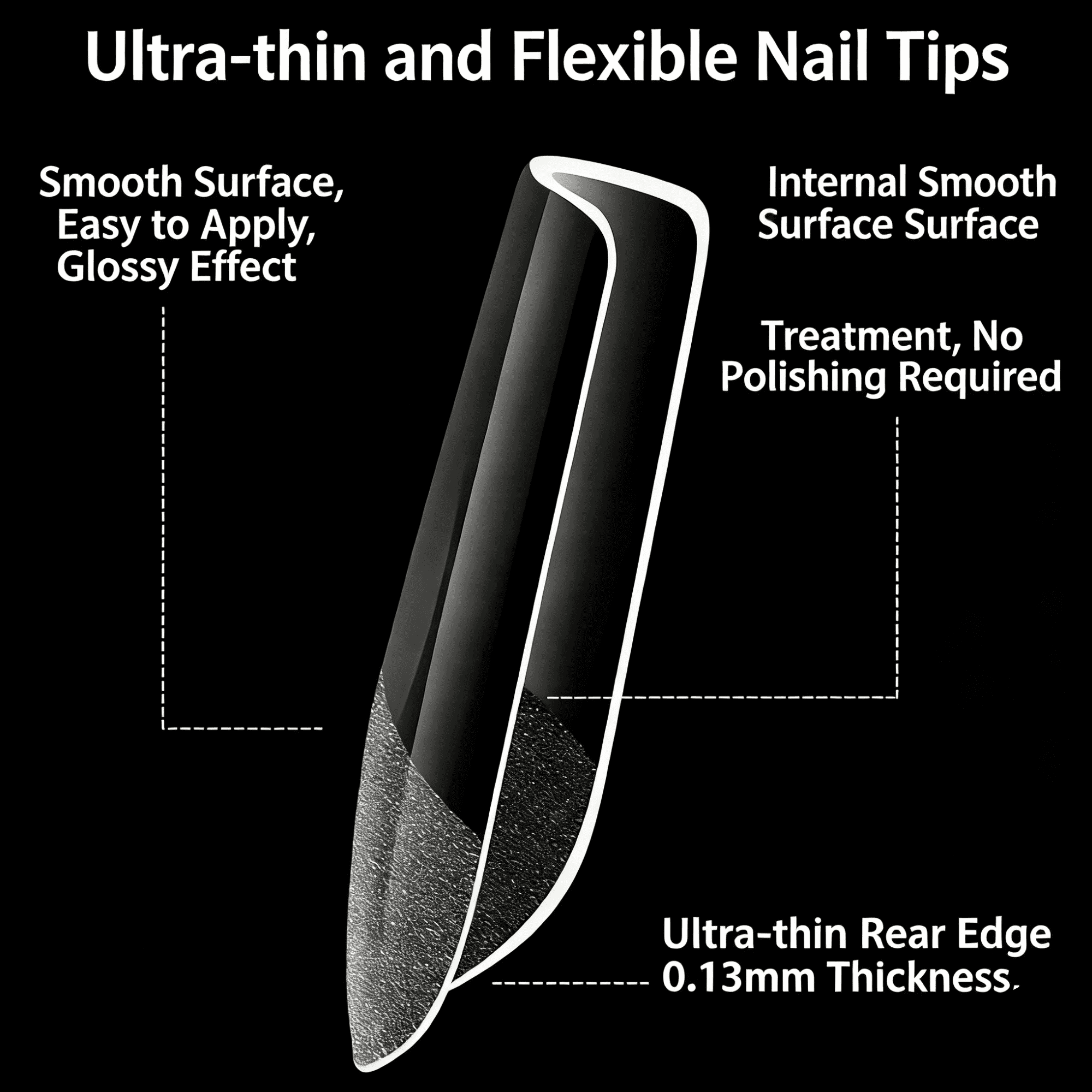 Medium Elliptical Transparent Half-Cover Matte Finish False Nails, 600Pcs Pre-Shaped Full Cover Nail Tips for Home Use