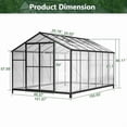 thumbnail image 2 of Acpouw 8' x 12' Thicked Polycarbonate Greenhouse, Greenhouse with Double Flush Door, Rain Gutter and Ventilation Window, Green House for Sunroom, Garden, Backyard, Walk-in Large Winter Greenhouse, 2 of 10