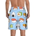 thumbnail image 3 of Disketp Men'S Swim Trunks Hawaiian Breathable Surf Beach Swimsuits Mesh Lining Beach Shorts With Pockets-Kawaii Sushi (2), 3 of 9