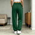 thumbnail image 6 of HomeDM Women's Jogger Sweatpants with Pockets Baggy Lounge Sweat Pants Army Green Casual Drawstring High Waisted Size L, 6 of 8