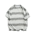 thumbnail image 2 of Plus Size T-Shirts for Men Big & Tall M-5X 2025 Short Sleeve Tshirts Shirts Mens Casual Stripe Printed Pullover Crewneck Tees Tops, 2 of 4