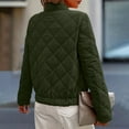 thumbnail image 5 of Brglopf Women Quilted Bomber Jacket Zip Up Lightweight Coats Fashion Warm Fall Winter Jackets Outerwear with Pockets(Army Green,XL), 5 of 8