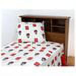 North Carolina State Wolfpack 100% cotton, 4 piece sheet set - flat sheet, fitted sheet, 2 pillow cases, Queen, White