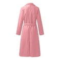 thumbnail image 5 of Rigardu Women's Faux Wool Coat Blouse Thin Coat Trench Long Jacket Ladies Slim Long Belt Elegant Overcoat Outwear Pink + S, 5 of 7