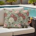 thumbnail image 5 of Spring Pink Roses Pillow Covers 2 Pack Flowers Retro Countryside Pillowcase Waterproof Outdoor Throw Pillow Cover for Patio Garden Square Cushion 16”x16”, 5 of 9
