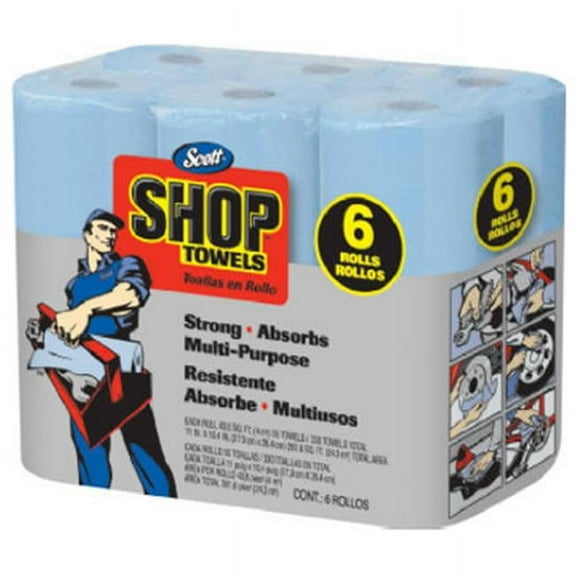 Scott 75180 Blue Shop Towel - 6 Pack